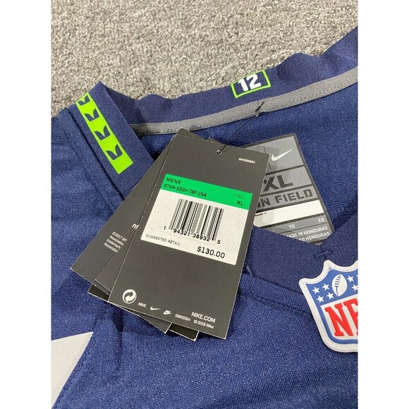 Nike Seattle Seahawks Jersey Mens Extra Large Blue Russel Wilson Elite Football - Picture 11 of 16